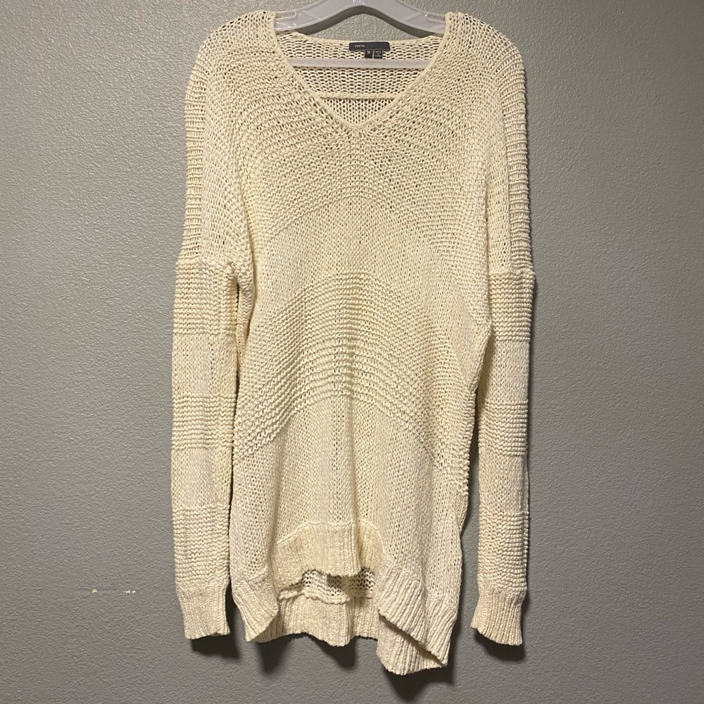 Vince Long Cream Knit Sweater